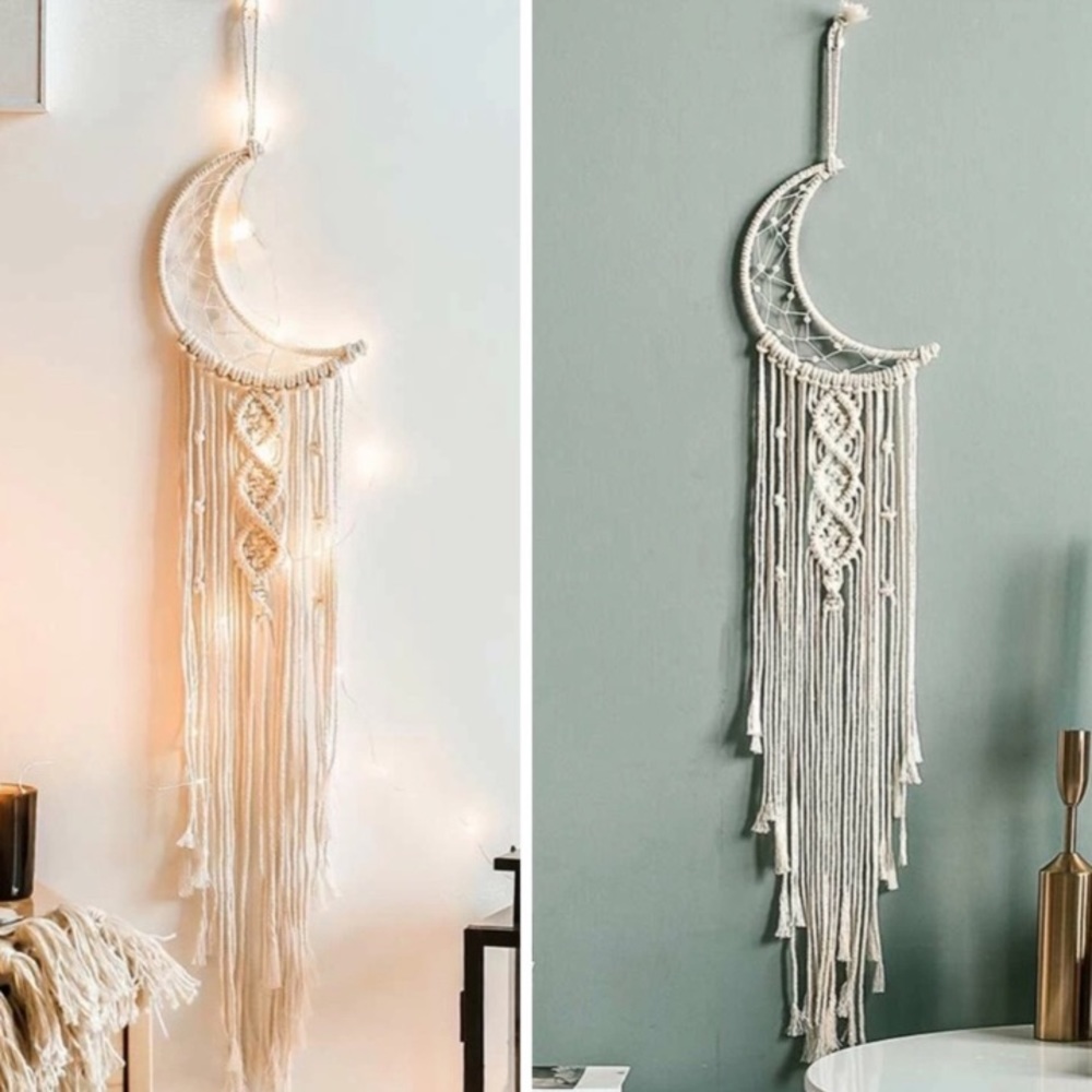 🆕 Moon Tassel Macrame Hanging Dream Catcher